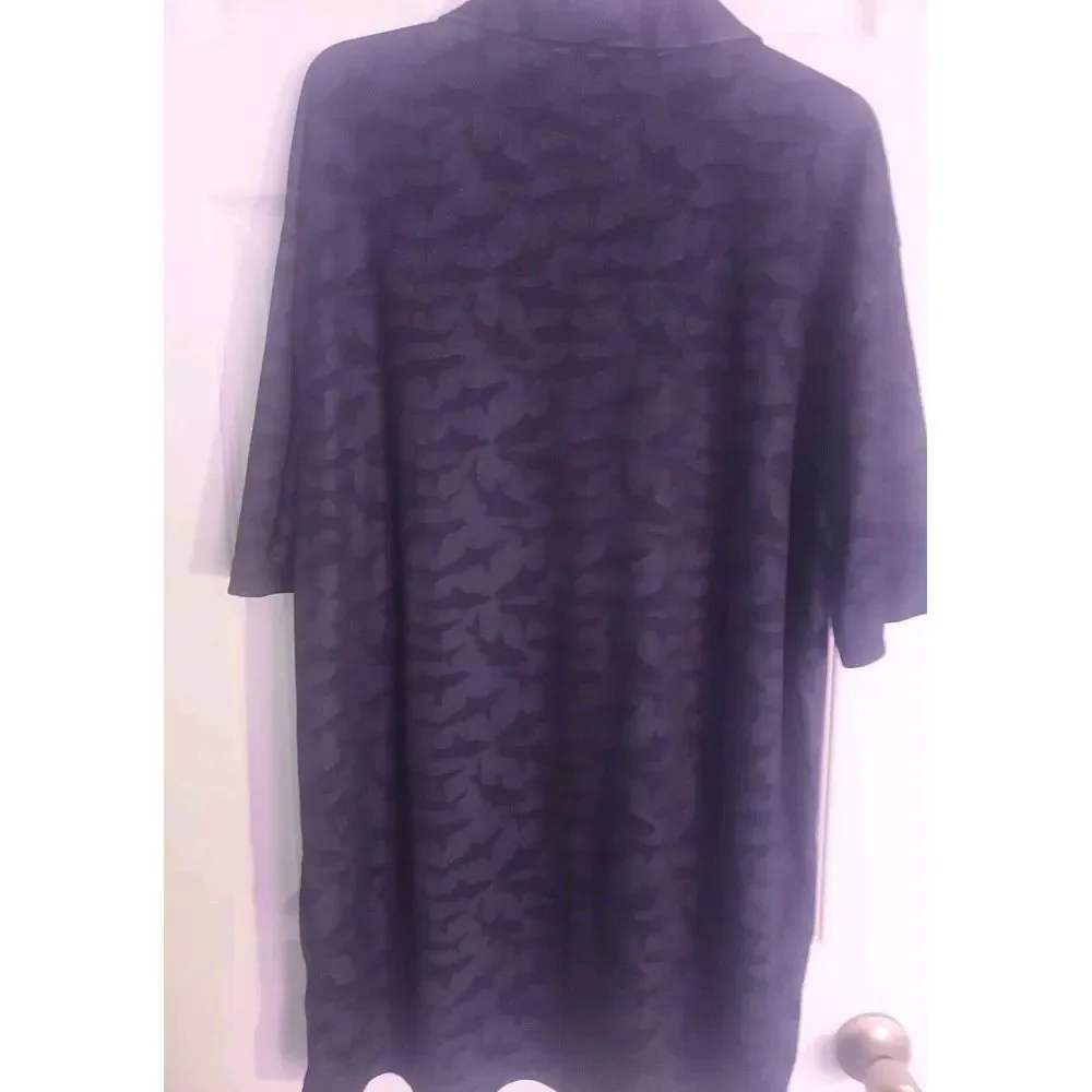 Greg Norman Play‎ Day 1/4 Button Down Polo Short Sleeve 2xl Black